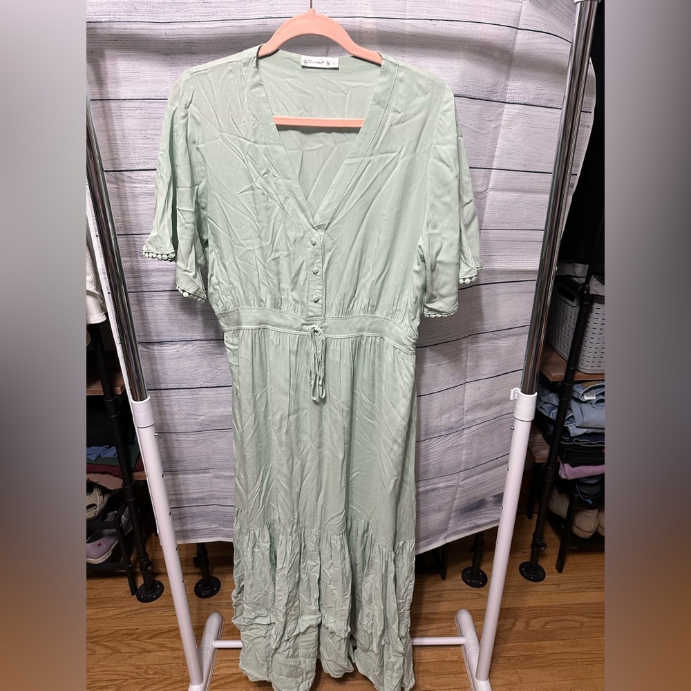 Elegant Mint Green Dress Large